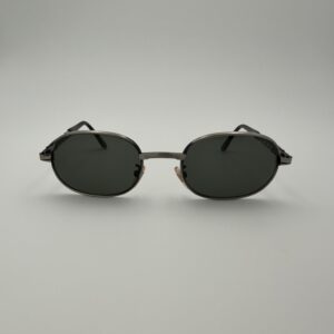 Enox Eyewear Vintage 90s – Modello Ovale Industrial in Metallo Gunmetal