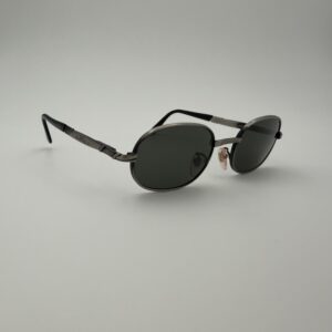 Enox Eyewear Vintage 90s – Modello Ovale Industrial in Metallo Gunmetal