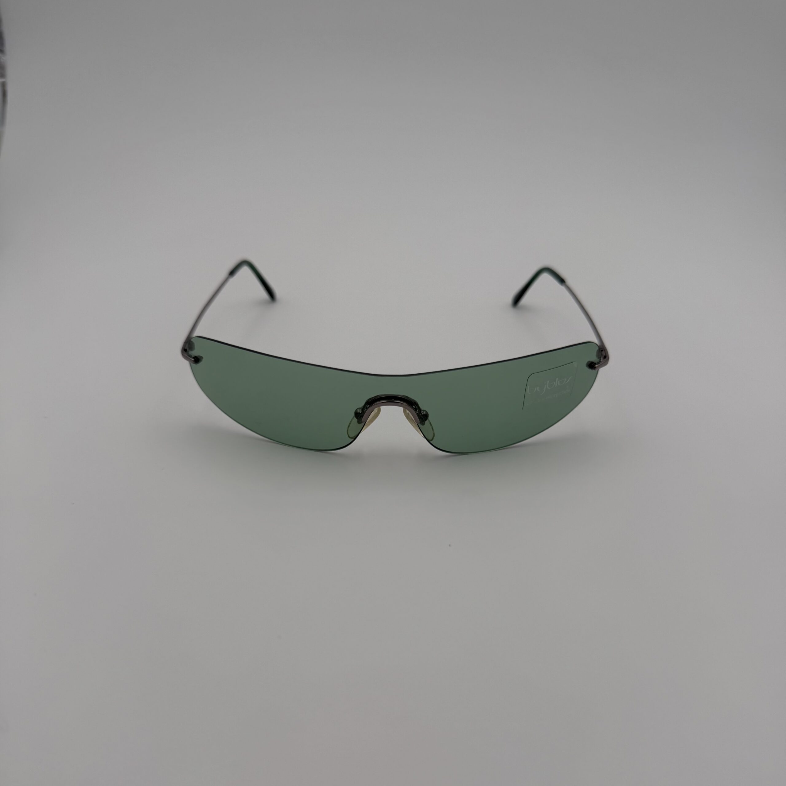 Byblos Eyewear Vintage – Modello Rimless Mascherina in Metallo e Verde Salvia