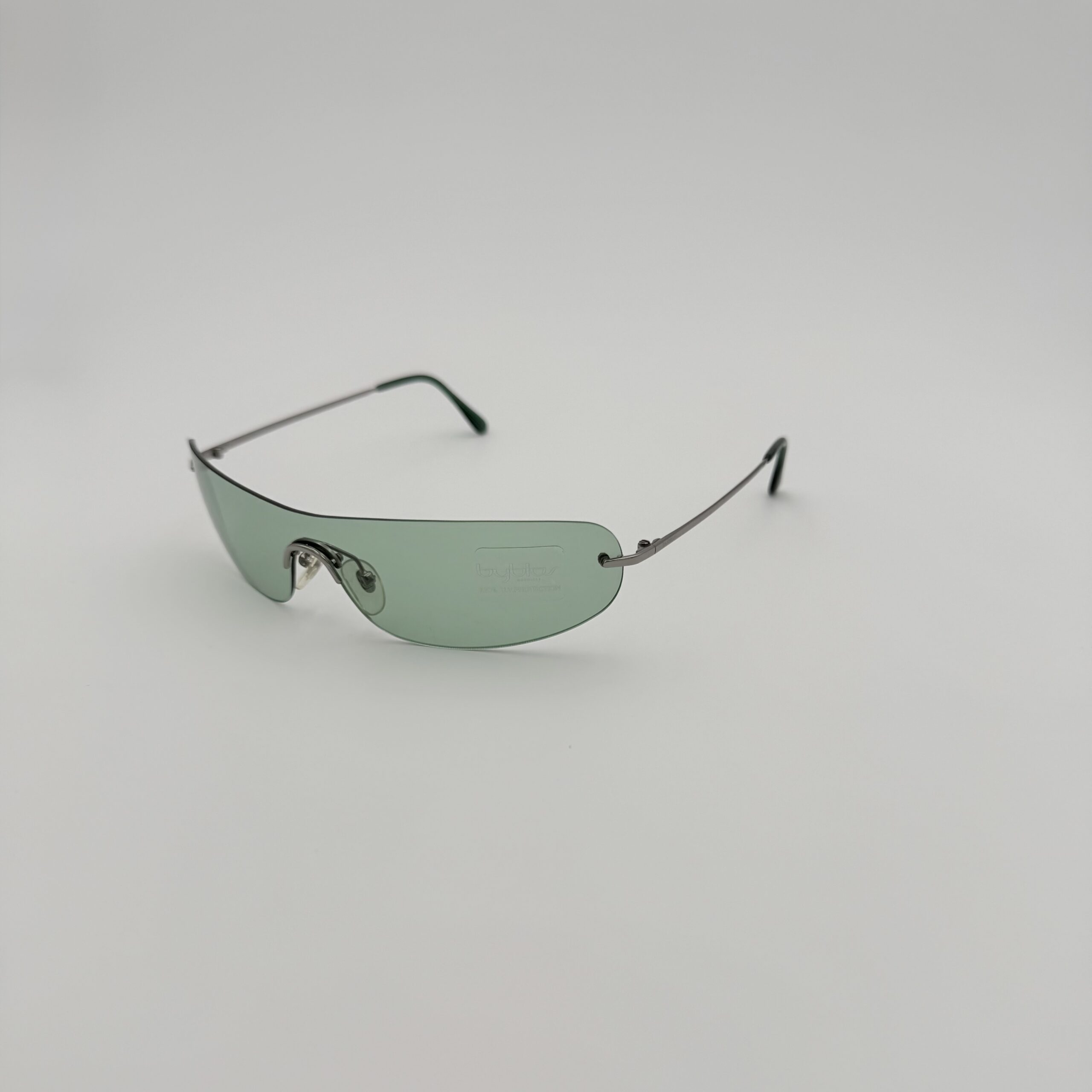 Byblos Eyewear Vintage – Modello Rimless Mascherina in Metallo e Verde Salvia - immagine 2