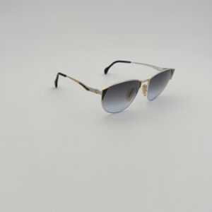 Vintage Geometric Cat-Eye – Occhiali da Sole d'Archivio Bicolore Argento e Oro