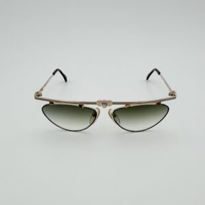 Occhiali Da Sole Vintage ''TO 20'' Metallic Gold – Lenti Ovali Goccia Sfumate