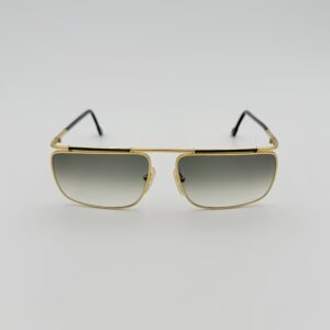 Occhiali Da Sole Vintage Luxury Anni '80/'90 – Silhouette Squadrata Sospesa in Metallo Dorato