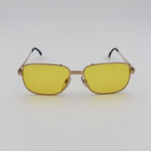Occhiale da Sole Vintage Rectangular con Lenti Giallo Ambra