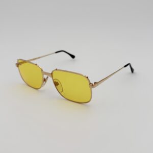 Occhiale da Sole Vintage Rectangular con Lenti Giallo Ambra