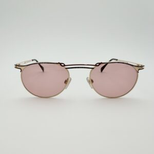 Occhiale da Sole Vintage Doppio Ponte con Lenti Rosa Antico