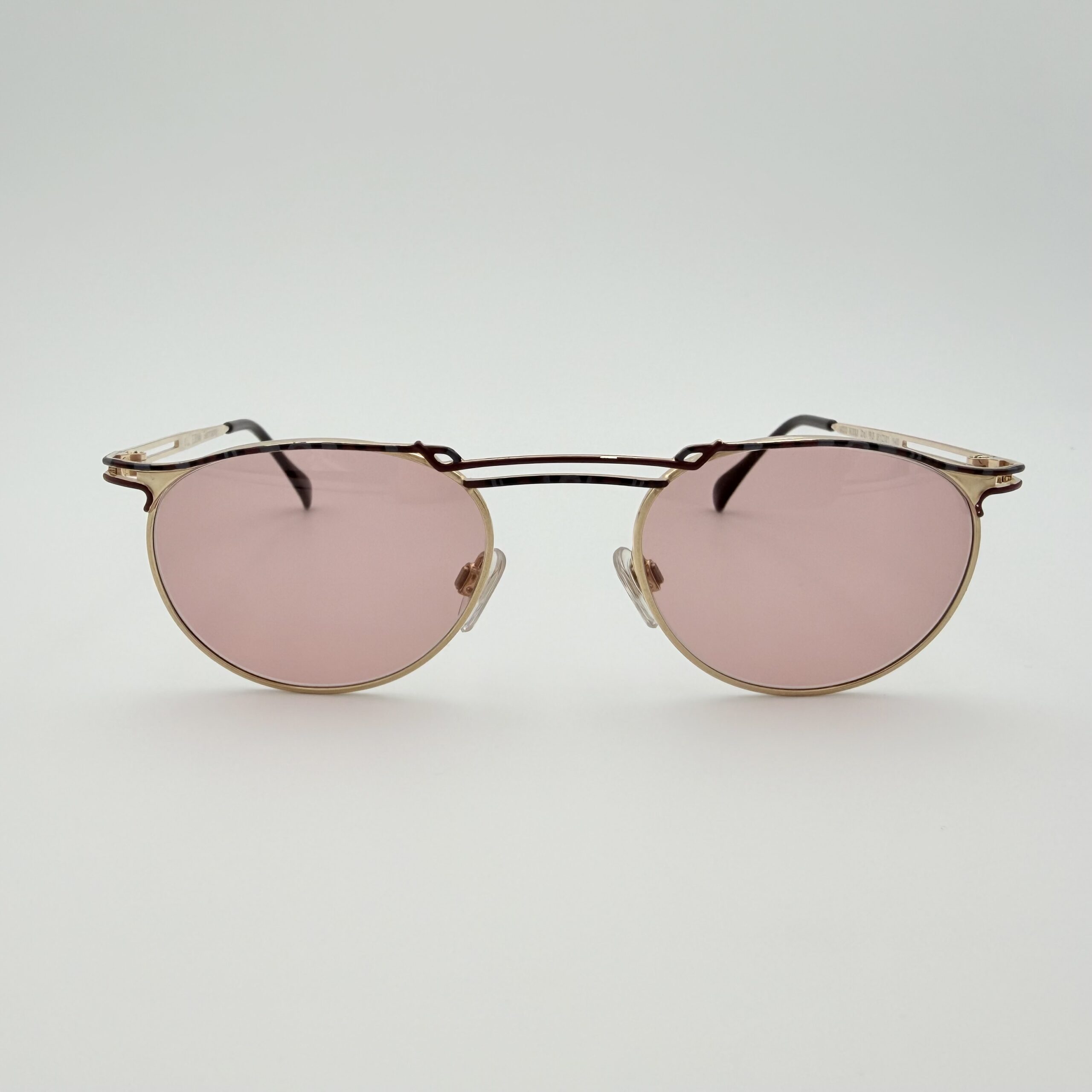 Occhiale da Sole Vintage Doppio Ponte con Lenti Rosa Antico