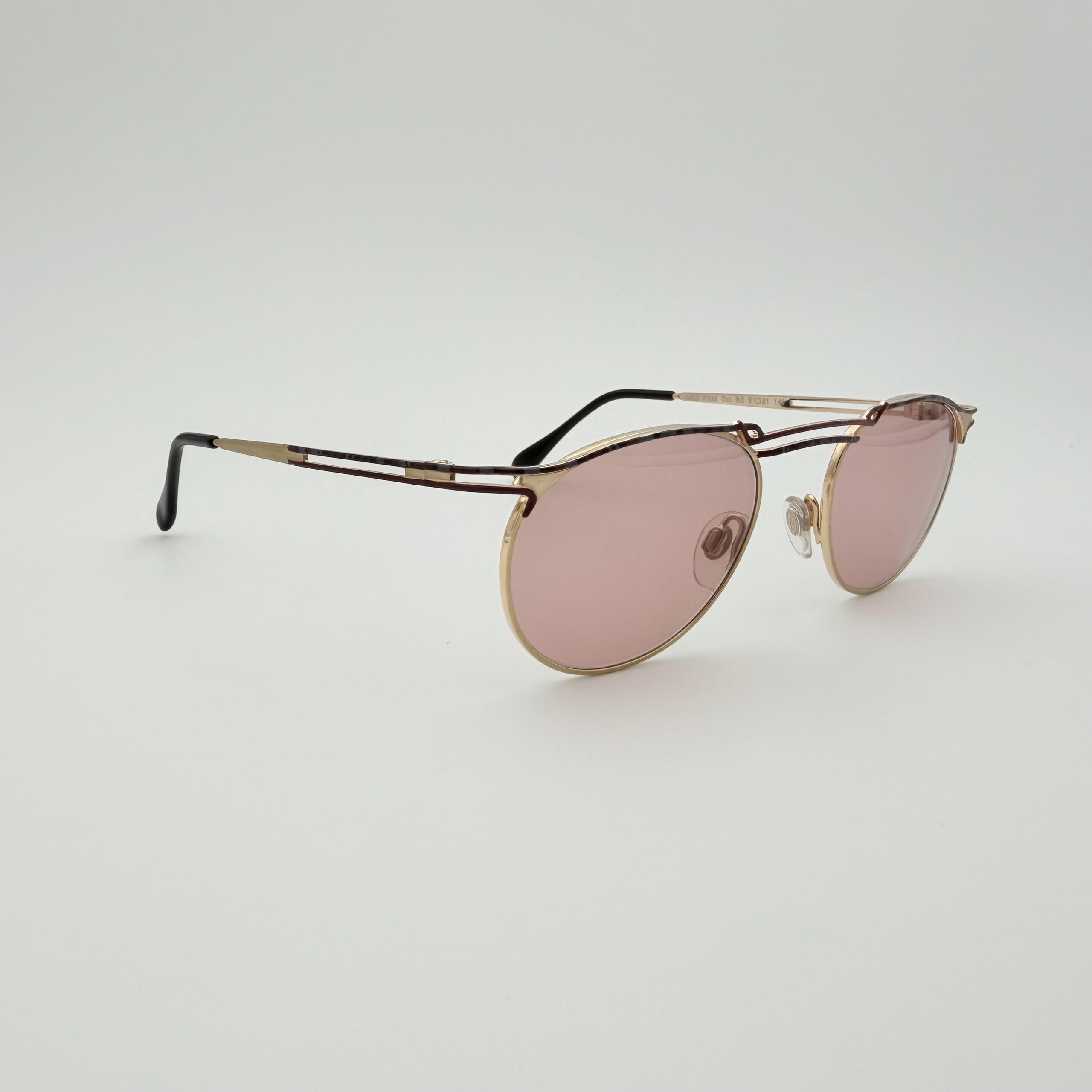 Occhiale da Sole Vintage Doppio Ponte con Lenti Rosa Antico - immagine 3