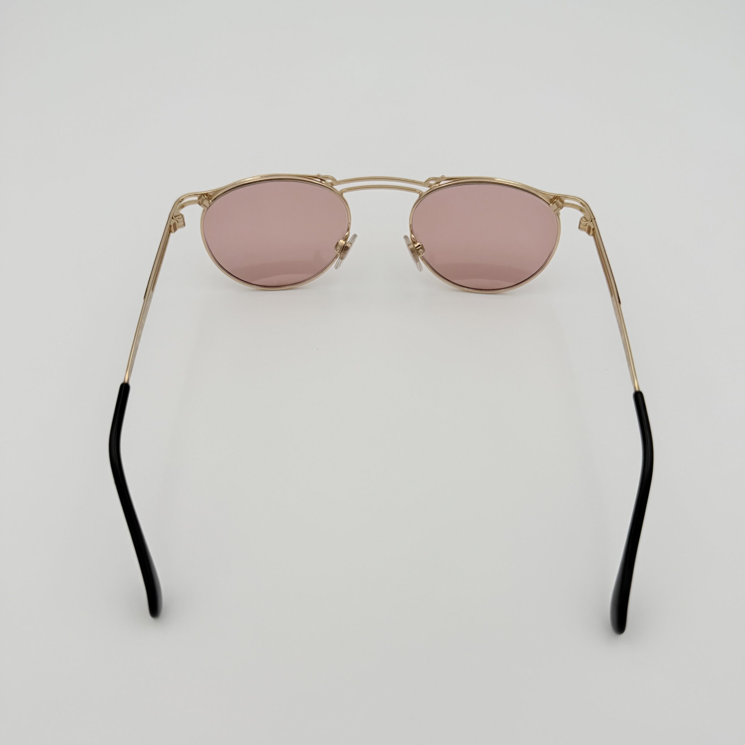 Occhiale da Sole Vintage Doppio Ponte con Lenti Rosa Antico - immagine 4
