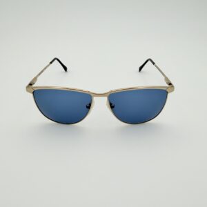 Occhiali Da Sole Luxury Cat-Aviator in Oro e Lenti Blu